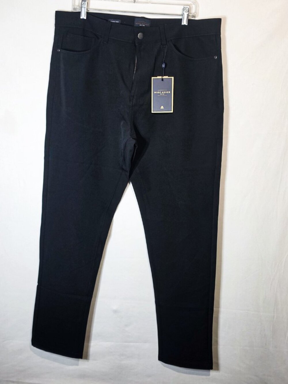 Marc Asher New York Men’s 36x32 Black Polyester 5 Pocket Straight Leg Pants